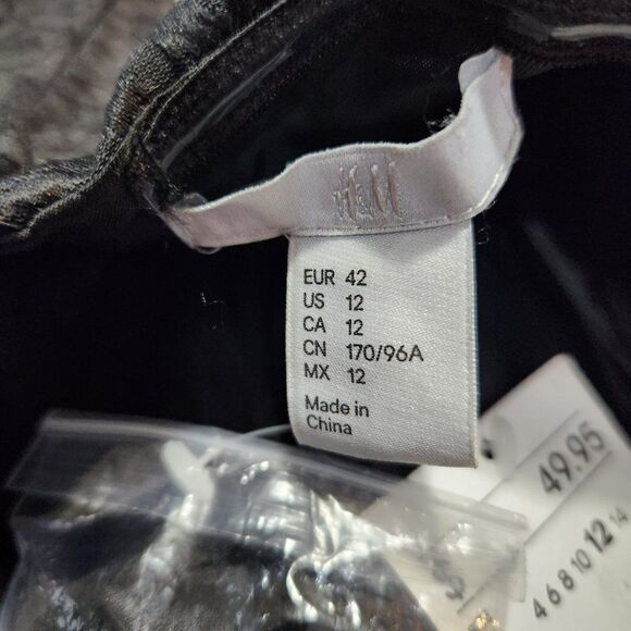 H&M Womens Black Floral Removeable Straps Lined Party Cocktail Dress Sz 12 NWT - Picture 11 of 13